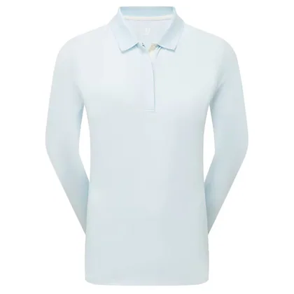 FootJoy Ladies ThermoSeries Long Sleeved Golf Polo Shirt Ice Blue 37876
