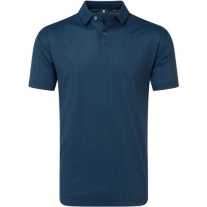 FootJoy Modernist Geo Pique Golf Polo Shirt - Navy Tonal