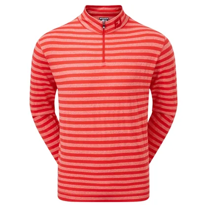 FOOTJOY PEACHED JERSEY TONAL STRIPE CHILL-OUT GOLF PULLOVER 88404 - RED