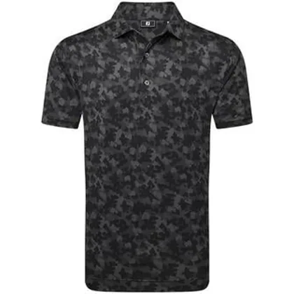 FootJoy Pop Camo Lisle Mens Shirt - Black