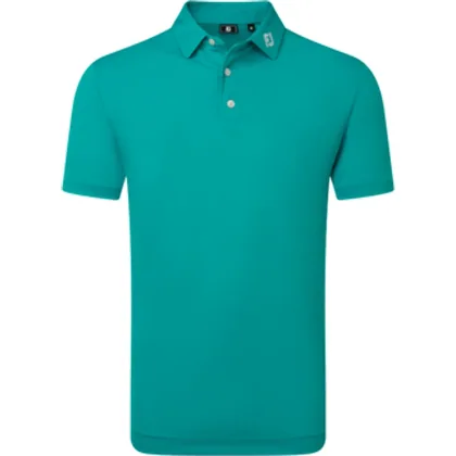 Stretch Pique Solid Golf Polo Shirt - Tile Blue