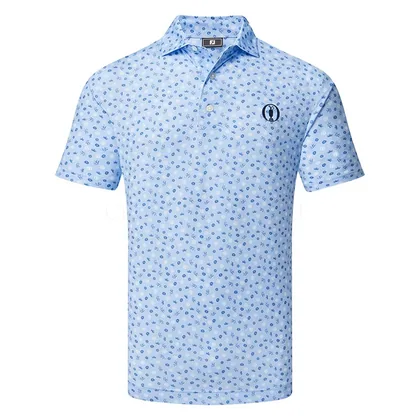 FootJoy The Open Championship Event Print Golf Polo Shirt Blue 43048