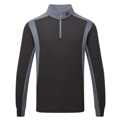 FootJoy ThermoSeries Blocked 1/4 Zip Golf Pullover Black/Charcoal 41716