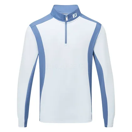 FootJoy ThermoSeries Blocked 1/4 Zip Golf Pullover Mist/Midnight 41715
