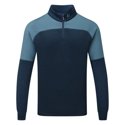 FootJoy ThermoSeries Jacquard 1/4 Zip Golf Pullover Navy/Slate 38486