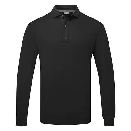 FootJoy ThermoSeries Long Sleeve Golf Polo Shirt Black 41722