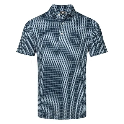 FootJoy Vegas Marker Lisle Golf Polo Shirt Navy 40936