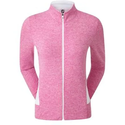 FootJoy Womens Full Zip Knit Midlayer - Heather Rose White