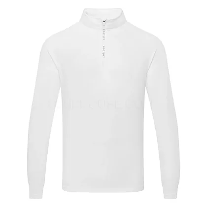 FootJoy Wordmark Chill-Out 1/4 Zip Golf Pullover White/Grey 39358