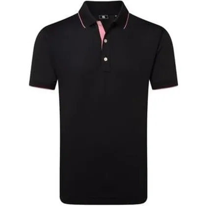 FootJoy Wordmark Pique Golf Polo Shirt - Black