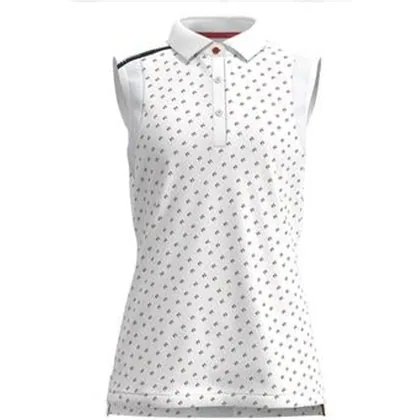 Forelson Buckland Ladies Button Sleeveless Polo Shirt - White