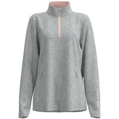 Forelson Moreton Ladies 1/4 Zip Mid Layer - Grey/Pink