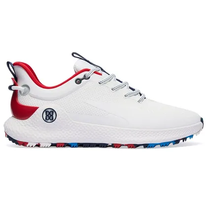 G/FORE MG4+ O2 Spikeless Perforated Golf Shoes Snow/Classic Red GMF000183