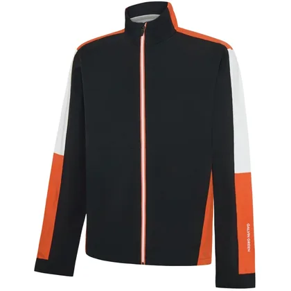 GALVIN GREEN 2026 ARLO PERTEX® GOLF JACKET - BLACK / ORANGE
