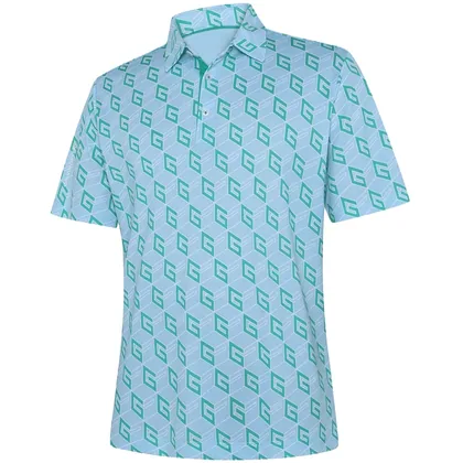 GALVIN GREEN 2026 MARTINEZ GOLF POLO SHIRT - CRYSTAL BLUE / GREEN