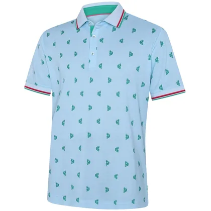 GALVIN GREEN 2026 MENDEZ GOLF POLO SHIRT - CRYSTAL BLUE / GREEN
