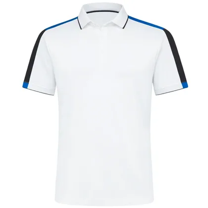 GALVIN GREEN 2026 MULLIGAN GOLF POLO SHIRT - WHITE / ROYAL BLUE / ORANGE