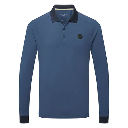 Galvin Green Concept Murdoch Long Sleeve Golf Polo Shirt Blue Slate D01001598652