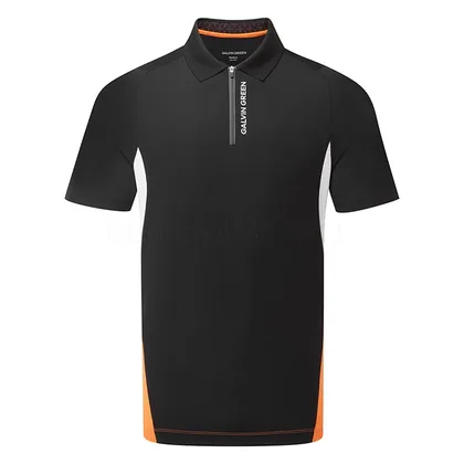 Galvin Green Marco Golf Polo Shirt Black/Orange D01001468708