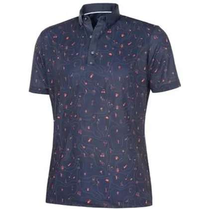 Galvin Green Miro VENTIL8 Plus Golf Polo Shirt - Navy/Orange