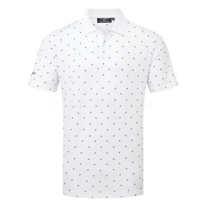 Glenmuir Crawford Golf Polo Shirt White/Navy/Saltire Flags MSP7578-CRA