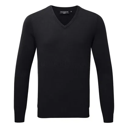 Glenmuir Eden V-Neck Cotton Golf Sweater Black MKC6884VN-107A