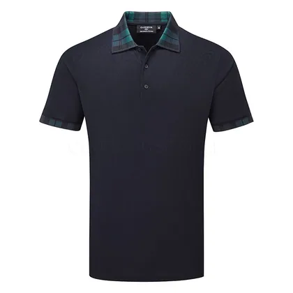 Glenmuir Hatton Golf Polo Shirt Navy/Tartan MSP7713-HAT