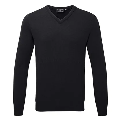 Glenmuir Lomond V-Neck Lambswool Golf Sweater Black MKL5900VN-107A