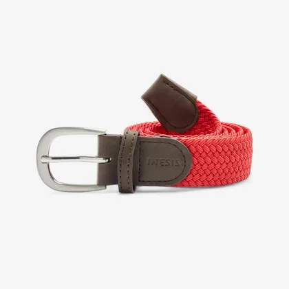 Golf Elasticated & Stretchy Braided Belt - Cherry Red