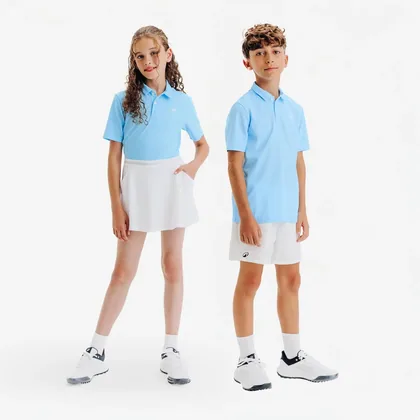 Kids Golf Breathable Polo Shirt Ww500 Blue