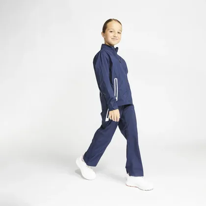 Kids Golf Waterproof Rain Jacket Rw500 Navy Blue
