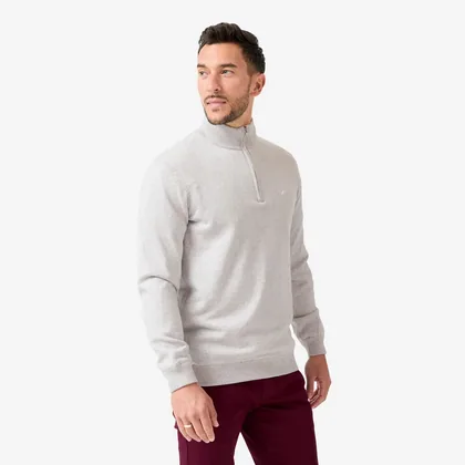 M Golf Water-repellent Zipped High Neck Pullover Mw500 Grey
