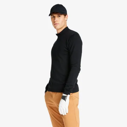 Men's Golf Crew Neck Pullover Mw500 Black