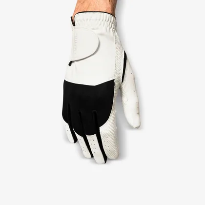 Men’s Right-handed Golf Glove For Left-handed Player Resistance White And Black
