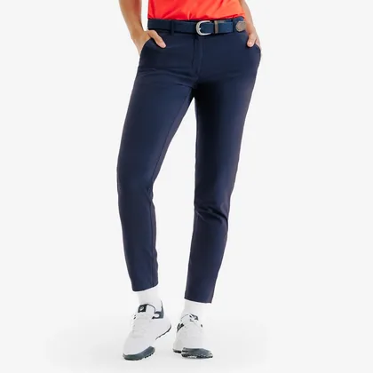 Women's Anti-uv Upf 50+ Golf Trousers Ww500 Navy Blue