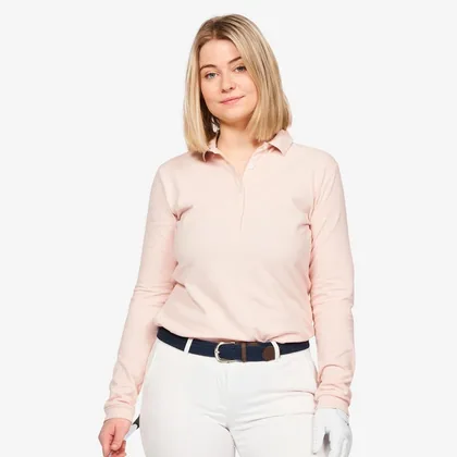 Women's Golf Polo Long Sleeved - Mw500 Pink
