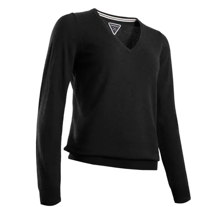 Women's Golf V-neck Pullover Mw500 Black