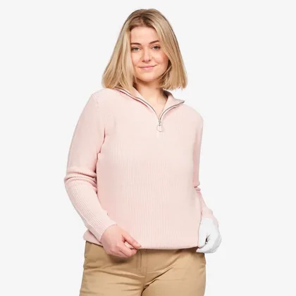 Women’s Zipped Golf Pullover Mw500 Pink