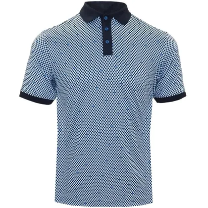 ISLAND GREEN 2026 ALL OVER DOT PRINT GOLF POLO SHIRT - BLUE