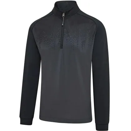 ISLAND GREEN 2026 GRADIENT PRINT 1/4 ZIP THERMAL MIDLAYER PULLOVER - CHARCOAL / BLACK