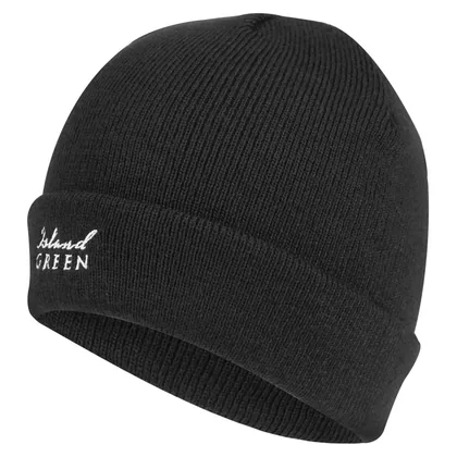 ISLAND GREEN ESSENTIALS THERMAL WINDPROOF BEANIE HAT - BLACK