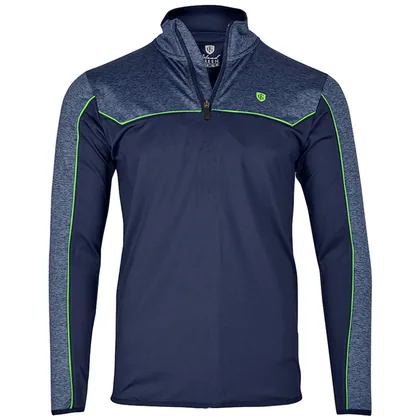 ISLAND GREEN IG TECH PERFORMANCE 1/4 ZIP JUMPER - NAVY / LIME