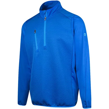 ISLAND GREEN PANELLING 1/4 ZIP MIDLAYER PULLOVER - BLUE
