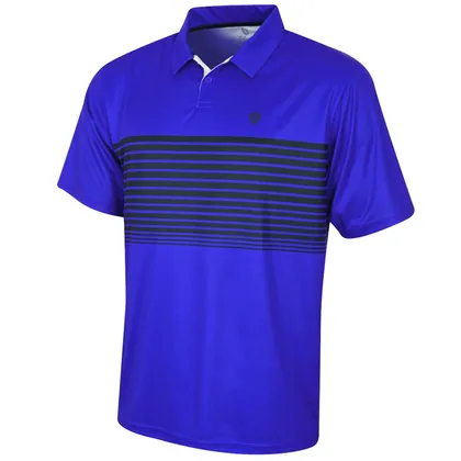 ISLAND GREEN SPEED STRIPE GOLF POLO SHIRT - BLUE