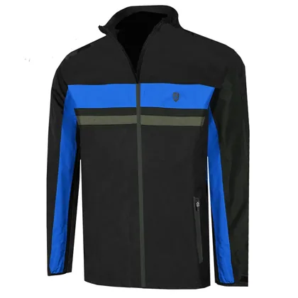 ISLAND GREEN STORM WATERPROOF GOLF JACKET - BLACK / BLUE