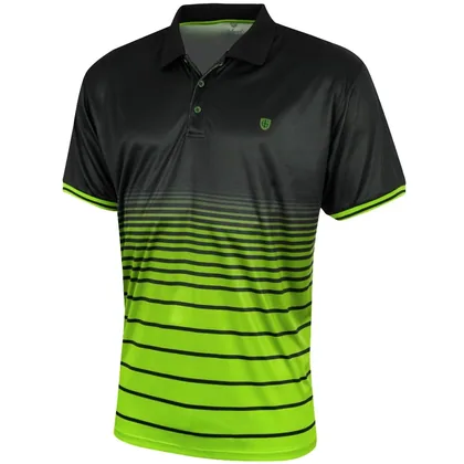 ISLAND GREEN SUBLIMATED STRIPE GOLF POLO SHIRT - GREEN