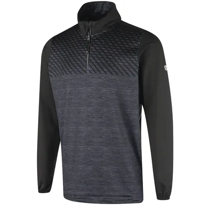 ISLAND GREEN SUBLIMATION PRINT 1/4 ZIP PULLOVER - BLACK / CHARCOAL