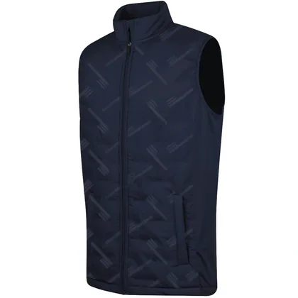 ISLAND GREEN THERMAL HEAT WELDED QUILTED GOLF GILET - NAVY