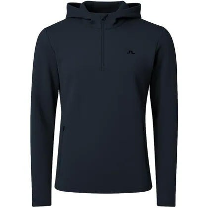 J.LINDEBERG 2026 AERIAL QUARTER ZIP GOLF HOODIE - JL NAVY
