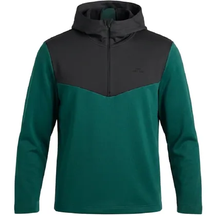 J.LINDEBERG 2026 MACLEAN 1/4 ZIP GOLF HOODIE - FOREST BIOME